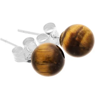 Orecchini sfera Occhio di tigre