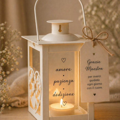 Lanterna Personalizzata “Grazie Maestra” con Candela